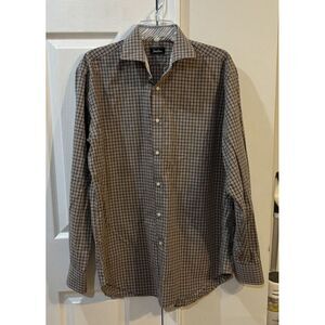 Neiman Marcus Men's Sz L Long Sleeve Button Up‎ Shirt Checkered